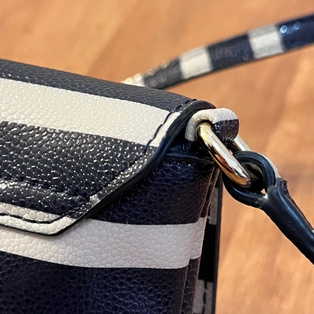 Kate Spade Navy and White Striped Crossbody Bag - Picture 5 of 13